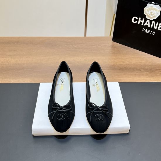 Chanel Two-tone Leather Slingback Ballet Flats with Real Leather Sole