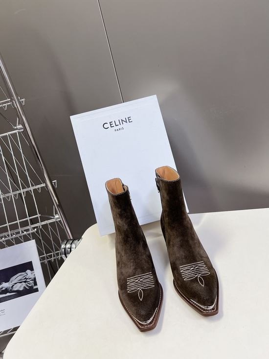 Celine Fashion Short Boots with Premium Leather Upper