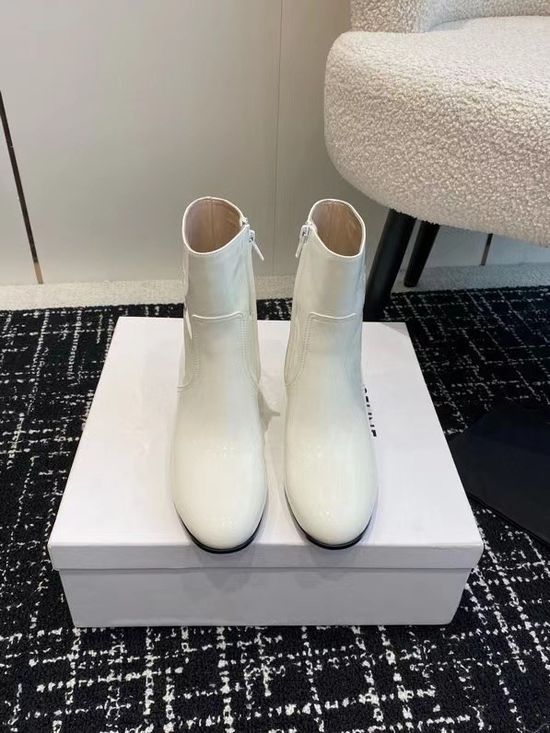 Celine Retro Chunky Heel Motorcycle Boots Comfortable