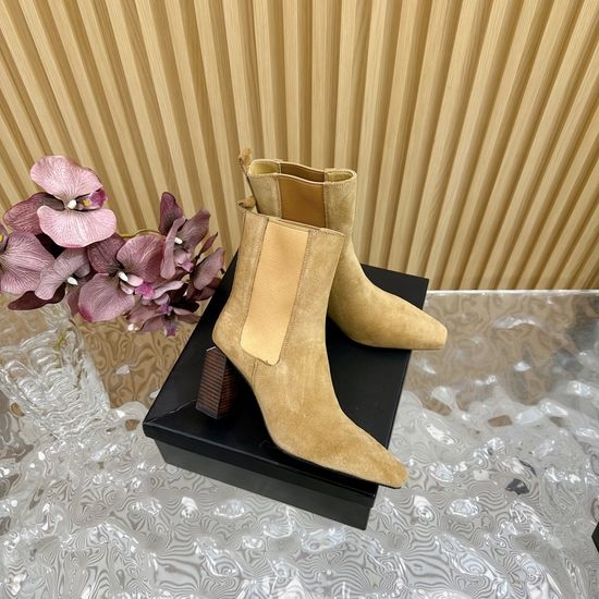 Alexander Wang Sleek Leather Ankle Boots Mid Heel Casual Winter Footwear