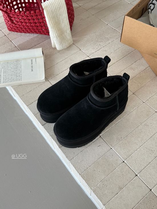 UGG Thick Sole Suede Fur Lined Warm Ankle Boots
