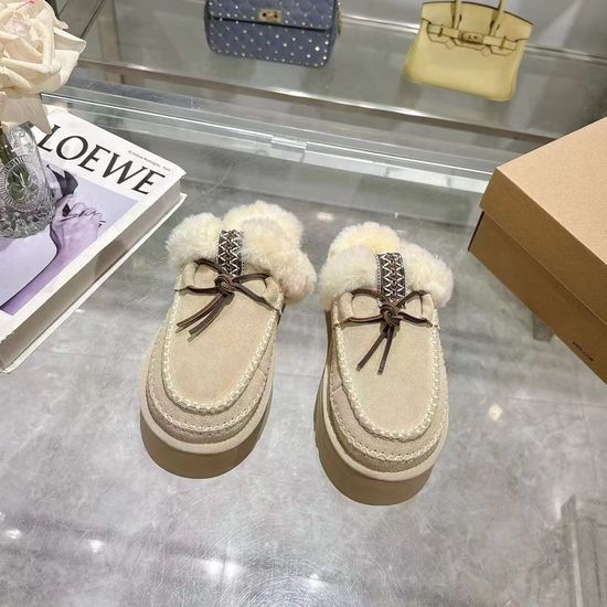 UGG Woven Trim Slip On Shoes with Fuzzy Lining