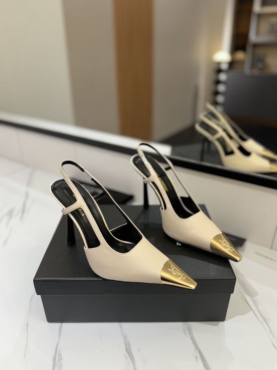 Yves Saint Laurent Genuine Leather High Heels with Premium Leather Sole