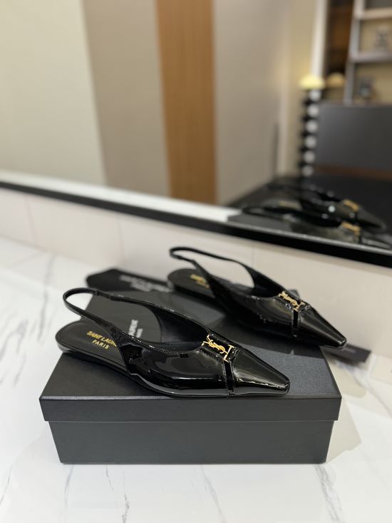 Yves Saint Laurent Classic Retro Logo Comfortable Flat Slip On Shoes