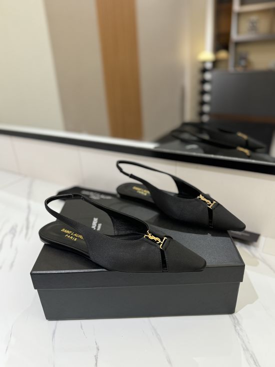 Yves Saint Laurent Classic Retro Logo Comfortable Flat Slip On Shoes