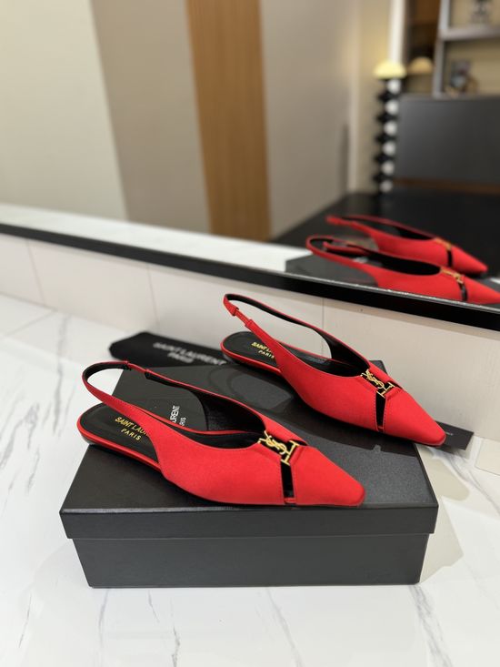 Yves Saint Laurent Classic Retro Logo Comfortable Flat Slip On Shoes