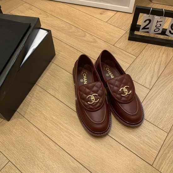 Chanel Elegant Buckle Leather Flats with Soft Sheepskin Lining