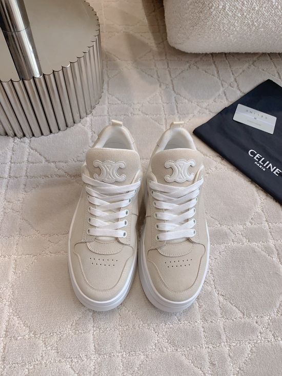 Celine Leather Thick Sole Sneakers Lengthen Leg Line