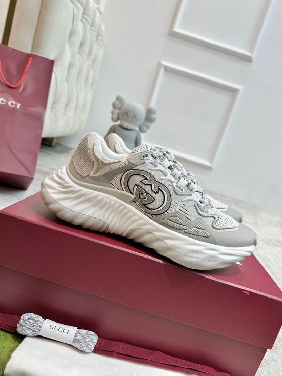 Gucci Wavy Design Fashion Sneakers Premium Craft Trendy Casual Footwear