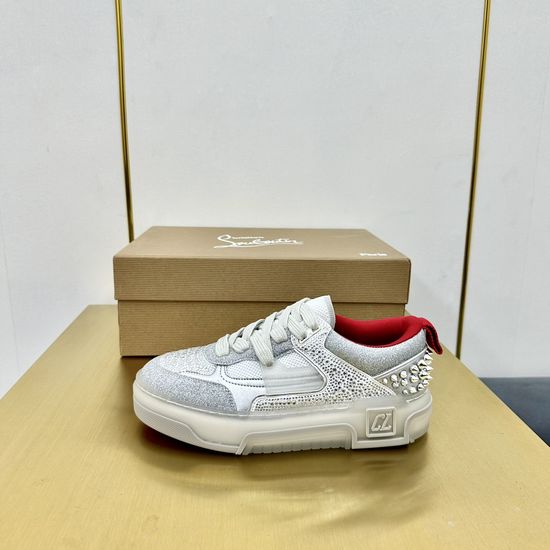 Christian Louboutine Premium Thick Sole Rivet Decorated Comfortable Sneakers