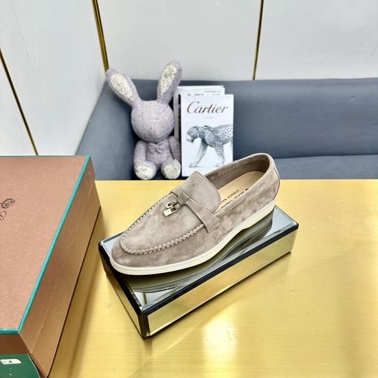 Loro Piana Suede Leather Slippers with Water Resistant Finish