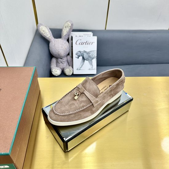 Loro Piana Suede Leather Slippers with Water Resistant Finish