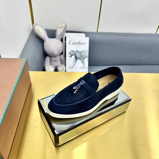 Loro Piana Suede Leather Slippers with Water Resistant Finish