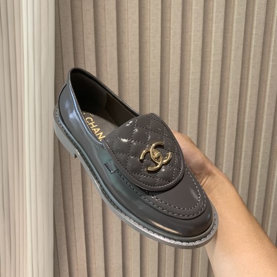 Chanel Elegant Genuine Leather Dress Shoes with Decorative Buckle