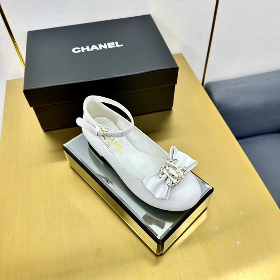 Chanel Rhinestone Bow Mary Jane Flats Elegant Comfortable Premium Leather Sole