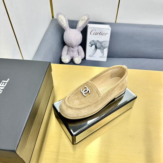 Chanel Comfortable Fuzzy Suede Casual Loafer Shoes