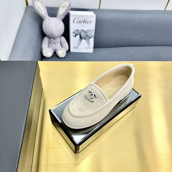 Chanel Comfortable Fuzzy Suede Casual Loafer Shoes