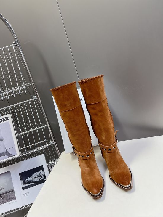 Celine Vintage Style Logo Accent Calfskin Ankle Boots