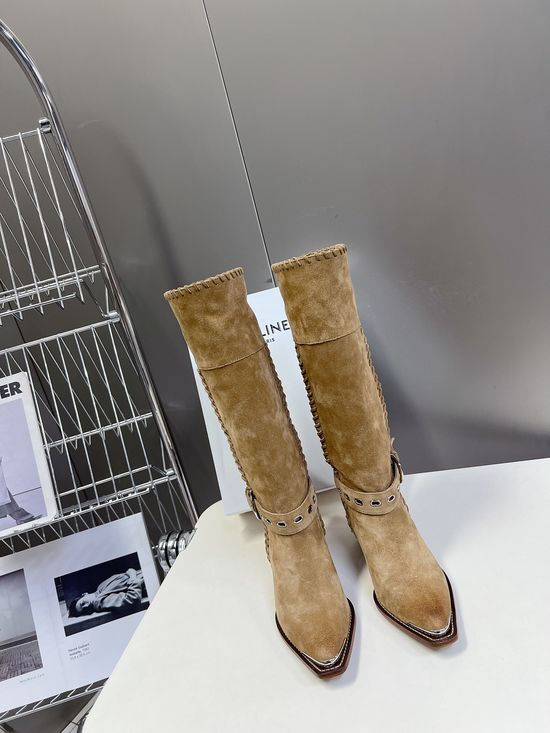Celine Vintage Style Logo Accent Calfskin Ankle Boots
