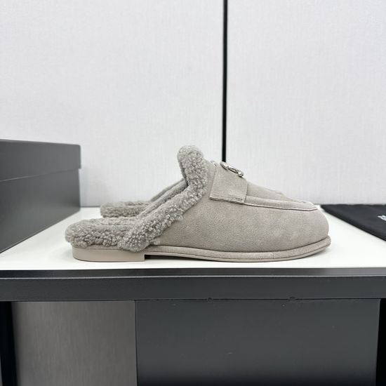 Chanel Plush Teddy Loafers with Suede Upper and Leather Sole