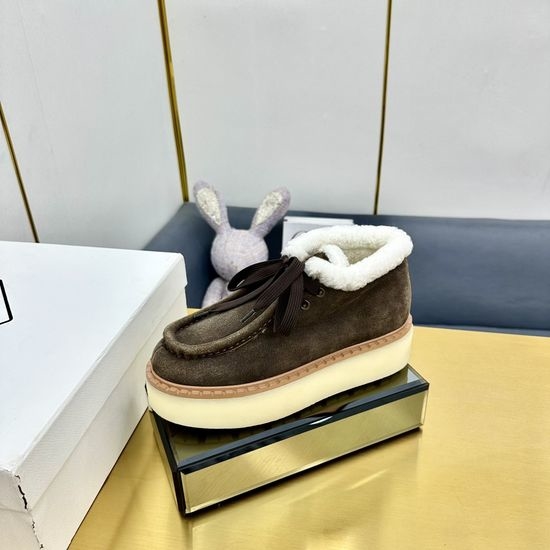 Prada Fleece Lined Platform Snow Boots Warm Non-slip Sole