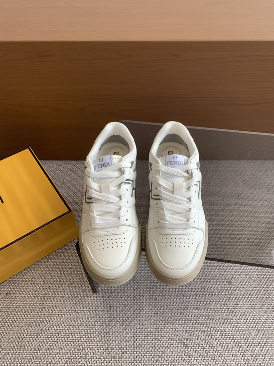 Fendi Vintage Patchwork Suede Leather Casual Comfortable Sneakers