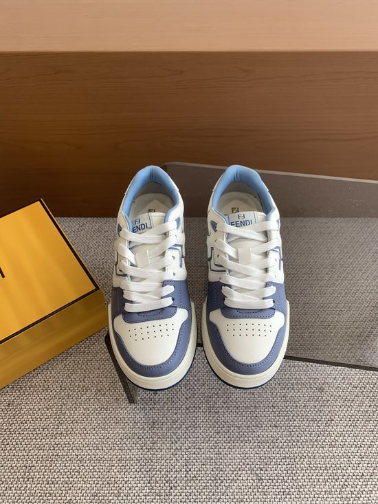 Fendi Vintage Patchwork Suede Leather Casual Comfortable Sneakers