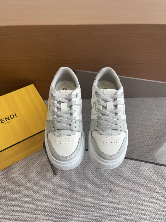 Fendi Vintage Suede Leather Low Top Casual Versatile Sneakers