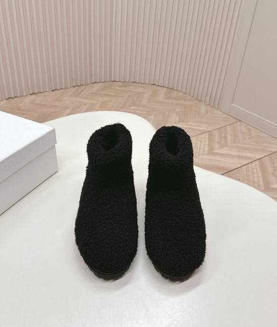Prada Wool Lined Comfortable Fashion Ankle Boots Soft Sole