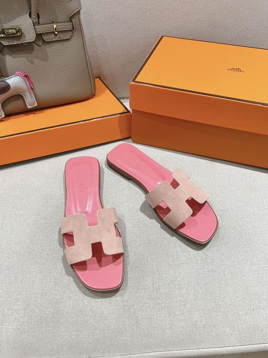 Hermes Calfskin Casual Slides Soft Comfortable Daily Wear Footwear