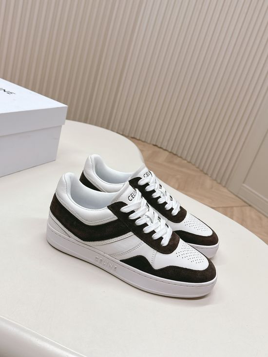 Celine Classic Leather Upper Platform Casual Sneakers Non Slip