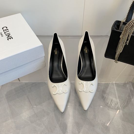Celine Genuine Leather Kitten Heel Ankle Strap Pointed Toe Shoes
