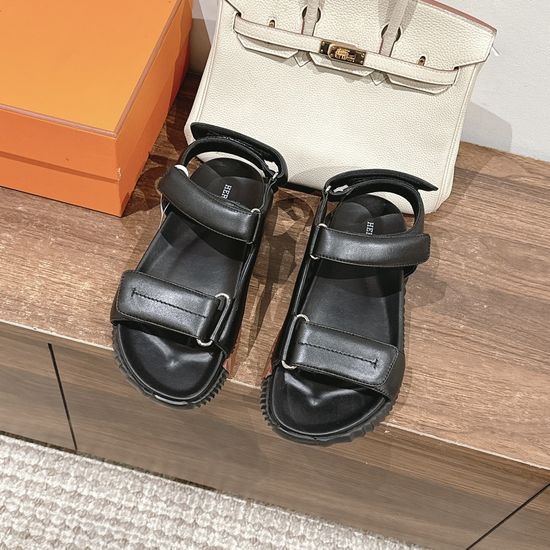 Hermes Casual Soft Sole Leather Sandals Comfortable Daily Wear