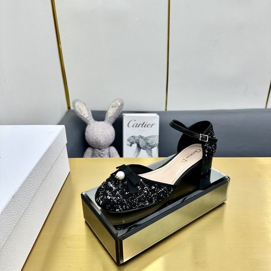 Christian Dior CD Embroidered Ballet Flats with Pearl Buckle