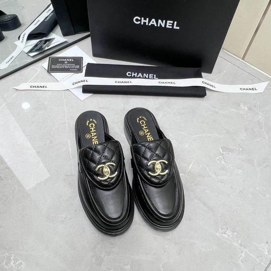 Chanel Classic Half Slippers Sheepskin Upper Soft Lining Non-slip Sole