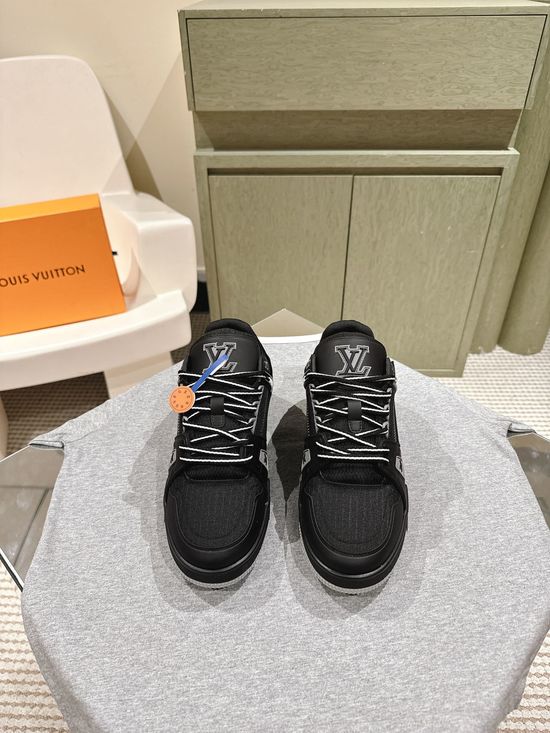 Louis Vuitton Premium Stitched Fashion Sneakers with Durable Sole