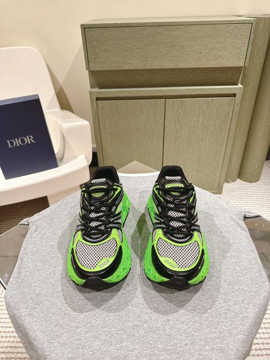 Christian Dior Reflective Detail Chunky Sneakers with Stitched Upper