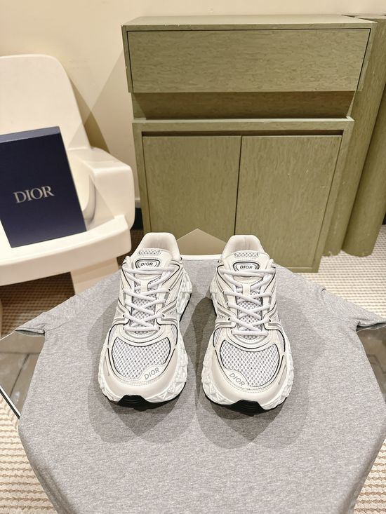 Christian Dior Reflective Detail Chunky Sneakers with Stitched Upper