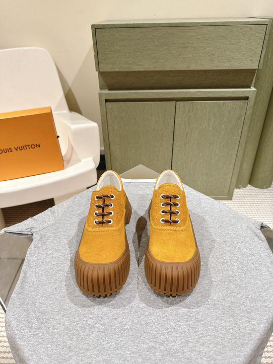 Louis Vuitton Leather Platform Ankle Boots with Soft Lining