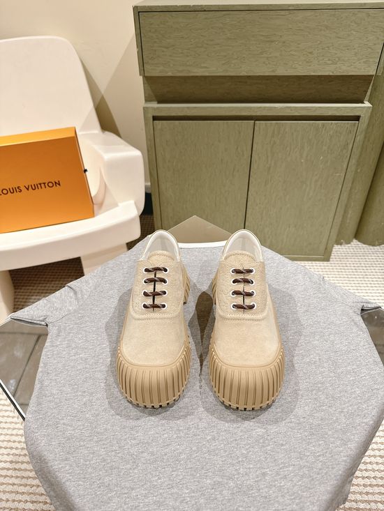 Louis Vuitton Leather Platform Ankle Boots with Soft Lining