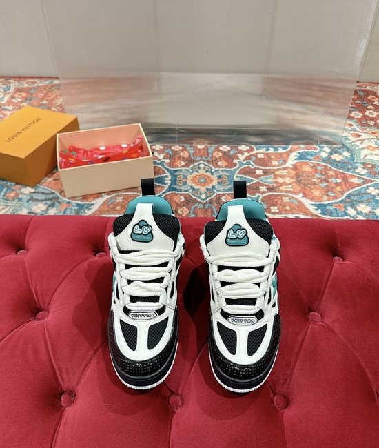 Louis Vuitton LV Premium Leather Skate Sneakers Breathable Casual Comfortable Footwear