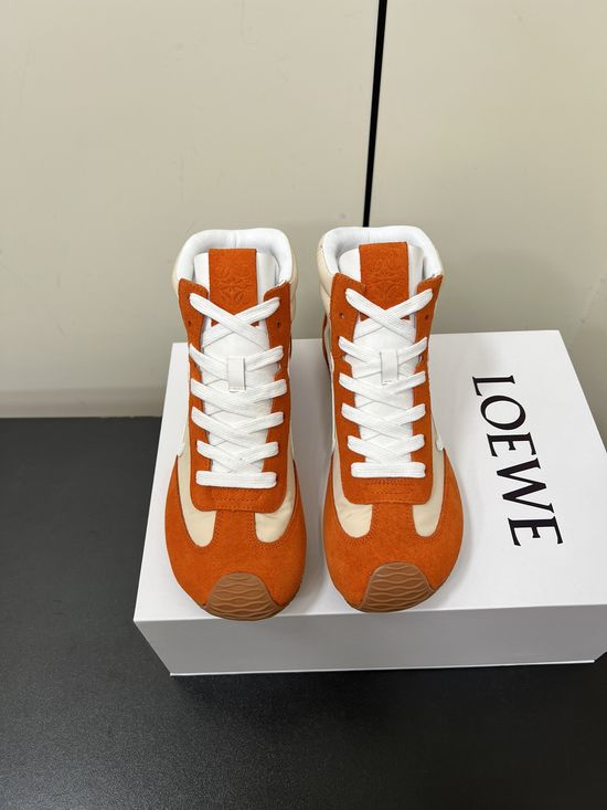 Loewe Minimalist Stitching High Top Sneakers Comfortable Height Increasing