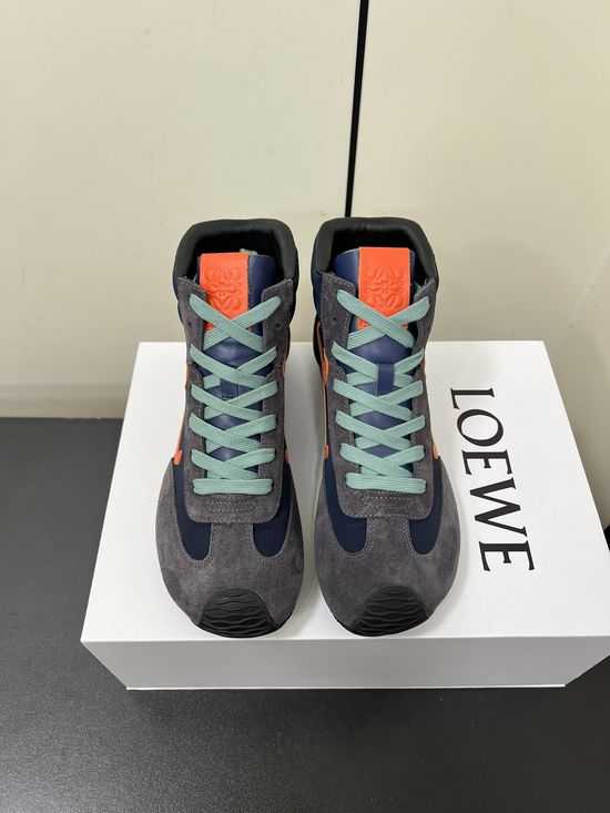 Loewe Minimalist Stitching High Top Sneakers Comfortable Height Increasing