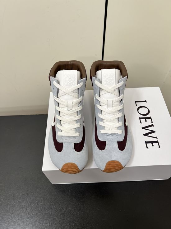 Loewe Minimalist Stitching High Top Sneakers Comfortable Height Increasing