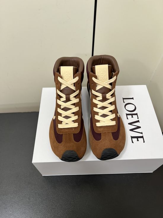 Loewe Minimalist Stitching High Top Sneakers Comfortable Height Increasing