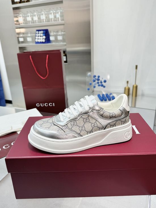 Gucci Lightweight Platform White Shoes with Hidden Height Boost
