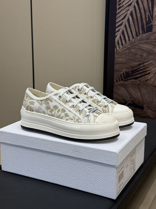 Christian Dior Embroidered Thick Sole Durable Comfort Casual Sneakers