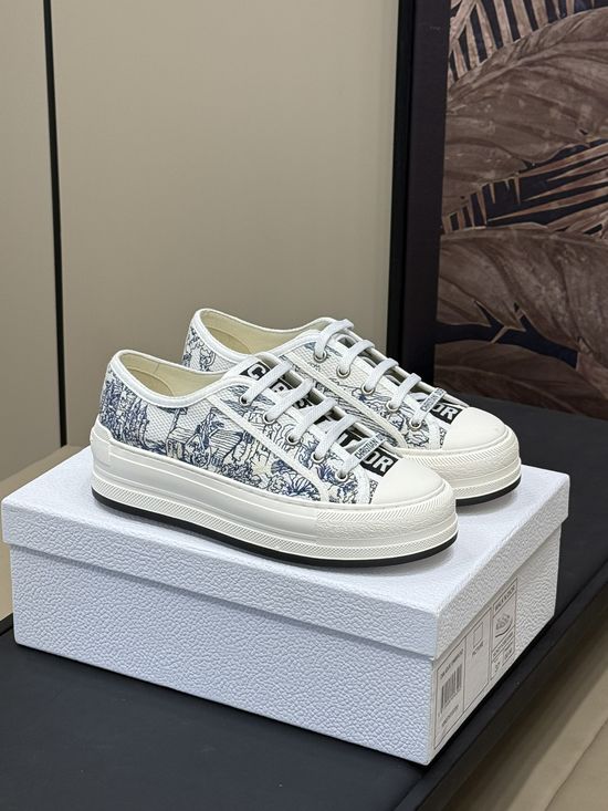 Christian Dior Embroidered Thick Sole Durable Comfort Casual Sneakers