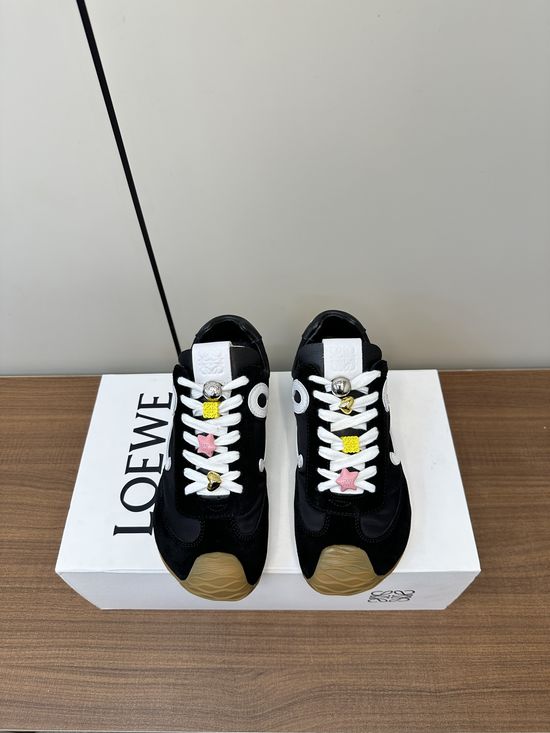 Loewe Casual Color Block Comfortable Suede Sneakers