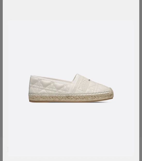 Christian Dior Embroidered Logo Pattern Woven Sole Espadrilles